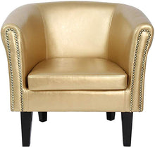 Load image into Gallery viewer, Chesterfield Sessel 1er Gold Zierknöpfen
