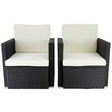 Load image into Gallery viewer, Polyrattan Sofa Schwarz 2er
