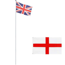 Load image into Gallery viewer, Fahnenmast mit UK- und englischer Flagge

