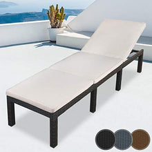 Load image into Gallery viewer, PolyRattan Sonnenliege Braun
