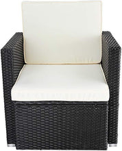 Load image into Gallery viewer, Polyrattan Sofa Schwarz 1er

