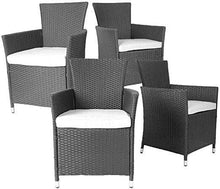 Load image into Gallery viewer, PolyRattan Rattanstuhl04 grau 4er Set
