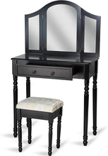 Load image into Gallery viewer, Schminktisch mit hocker Schwarz

