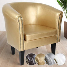 Load image into Gallery viewer, Chesterfield Sessel 1er Gold Zierknöpfen
