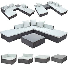 Load image into Gallery viewer, Polyrattan Gartenmöbel 18 tlg (Grau)
