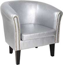Load image into Gallery viewer, Chesterfield Sessel 1er Silber Zierknöpfen
