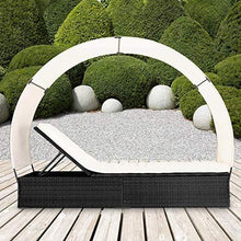 Load image into Gallery viewer, Polyrattan Sonnenliege mit Dach
