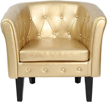 Load image into Gallery viewer, Chesterfield Sessel 1er Braun Rautenmuster
