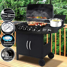 Load image into Gallery viewer, BBQ Gasgrill 5+1 DE/CH/ÖS black
