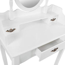 Load image into Gallery viewer, Schminktisch mit Hocker Spiegel Schminkkommode Frisierkommode Frisiertisch Hocker Kosmetiktisch Sc
