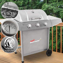 Load image into Gallery viewer, BBQ Gasgrill 3 DE/CH/ÖS silber
