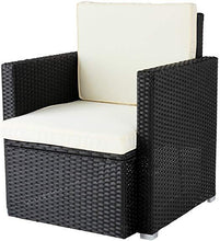 Load image into Gallery viewer, Polyrattan Sofa Schwarz 1er
