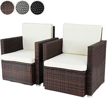 Load image into Gallery viewer, Polyrattan Sofa Braun 2er
