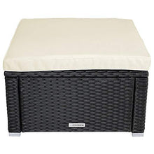 Load image into Gallery viewer, Polyrattan Sitzhocker (Schwarz) 59x59x30cm
