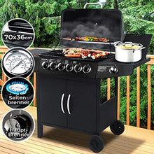 Load image into Gallery viewer, BBQ Gasgrill 6+1 DE/CH/ÖS schwarz
