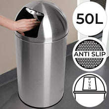 Load image into Gallery viewer, Push Mülleimer 50L Silber
