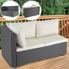 Load image into Gallery viewer, Polyrattan Ecksofa (Grau) 130x71x63cm

