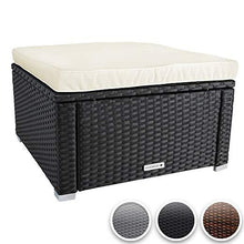 Load image into Gallery viewer, Polyrattan Sitzhocker (Schwarz) 59x59x30cm
