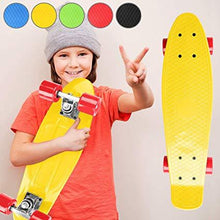 Load image into Gallery viewer, Retro-Skateboard aus Kunststoff-gelb
