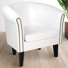Load image into Gallery viewer, Chesterfield Sessel 1er Weiß Zierknöpfen
