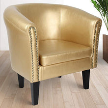 Load image into Gallery viewer, Chesterfield Sessel 1er Gold Zierknöpfen
