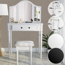 Load image into Gallery viewer, Schminktisch mit hocker Weiß
