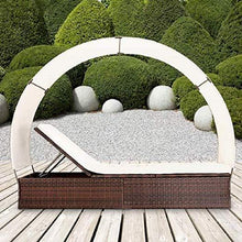 Load image into Gallery viewer, Polyrattan Sonnenliege mit Dach
