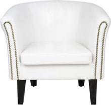 Load image into Gallery viewer, Chesterfield Sessel 1er Weiß Zierknöpfen
