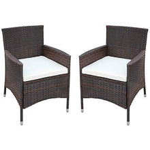 Load image into Gallery viewer, PolyRattan Rattanstuhl braun 2er Set
