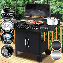 Load image into Gallery viewer, BBQ Gasgrill 5+1 DE/CH/ÖS black
