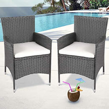 Load image into Gallery viewer, PolyRattan Rattanstuhl grau 2er Set
