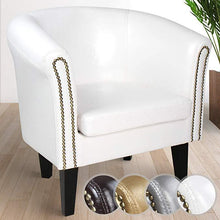 Load image into Gallery viewer, Chesterfield Sessel 1er Weiß Zierknöpfen
