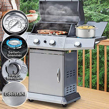 Load image into Gallery viewer, Edelstahl BBQ Gasgrill 2 + 1 DE/CH/ÖS
