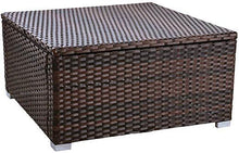 Load image into Gallery viewer, Polyrattan Sitzhocker (Braun) 59x59x30cm

