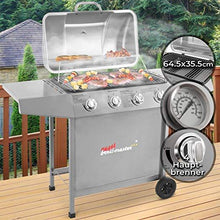 Load image into Gallery viewer, BBQ Gasgrill 4 DE/CH/ÖS silber
