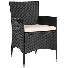 Load image into Gallery viewer, PolyRattan Rattanstuhl schwarz 4er Set
