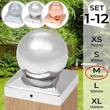 Load image into Gallery viewer, Pfostenkappen Edelstahl 101mm 2er Set
