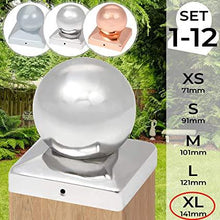 Load image into Gallery viewer, Pfostenkappen Edelstahl 141mm 6er Set
