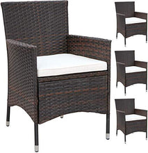 Load image into Gallery viewer, PolyRattan Rattanstuhl05 braun 4er Set
