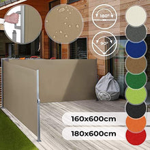 Load image into Gallery viewer, Doppel Seitenmarkise 160x600cm Braun
