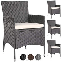 Load image into Gallery viewer, PolyRattan Rattanstuhl05 grau 4er Set
