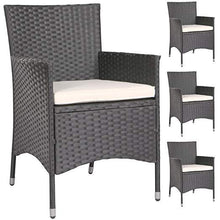 Load image into Gallery viewer, PolyRattan Rattanstuhl05 grau 4er Set
