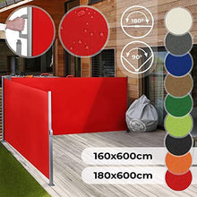 Load image into Gallery viewer, Doppel Seitenmarkise 180x600cm Rot
