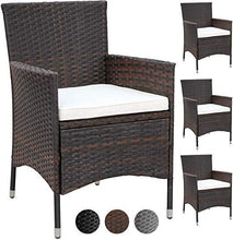 Load image into Gallery viewer, PolyRattan Rattanstuhl05 braun 4er Set
