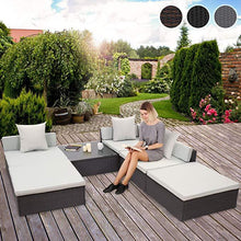 Load image into Gallery viewer, Polyrattan Gartenmöbel 18 tlg (Grau)
