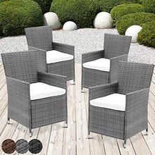 Load image into Gallery viewer, PolyRattan Rattanstuhl braun 4er Set
